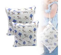 QOWUXHZ 2 Pcs Bolsa De Pañales Bolsa Impermeable Bebe Cosas De Bebe Contenedor Bolsa Pañales Bebe Para Walking Mum Pañalera Neceser Bebe Piscina, Bolso Bolsa De Playa Cebra Azul