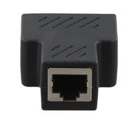 QOXEZY Adaptador divisor Ethernet RJ45, conector de red 1 a 2 para extensión de cable LAN, pines chapados en oro con blindaje de metal, diseño compacto para portátiles, routers, computadoras de