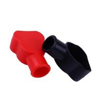 QOXEZY Aislador de terminal de batería automotriz, paquete de 2 tapas de goma resistentes al calor para terminales positivos de coche, motocicleta, camión, negro y rojo