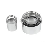 QOXEZY Anillo redondo de acero inoxidable para pasteles con asa, para cortar con precisión pieles de galletas y rondas de pastelería, para hornear y hacer postres