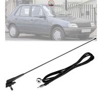 QOXEZY Antena de coche montada en el techo para Peugeot 106 205 206 306 309 405 406 806, incluye mástil base y cable, para construcción duradera de ABS y goma, 46 cm de altura, 204 cm de longitud de