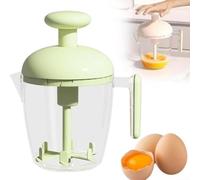 QOXEZY Batidor manual de huevos para batir, mezclar, mezclar sin esfuerzo, mezclador giratorio de empuje manual para cocinar todos los días, hornear preparación de alimentos (verde)