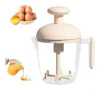 QOXEZY Batidor manual de huevos para batir, mezclar, mezclar sin esfuerzo, mezclador giratorio de empuje manual para cocinar todos los días, hornear preparación de alimentos (blanco)
