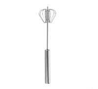 QOXEZY Batidor semiautomático de acero inoxidable, batidora manual para mini batidora, diseño compacto para preparación de alimentos en el hogar, crema batida, masa mezcladora (tamaño grande)