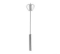 QOXEZY Batidor semiautomático de acero inoxidable, mezclador manual compacto para mini mezclador, batidor de huevos para crema batida, masa mezcladora, preparación de alimentos en el hogar (trompeta)