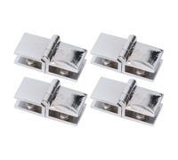 QOXEZY Bisagras de puerta de cristal de ducha de 180 grados dobles para baño y hogar con 4 piezas y tamaño de ducha de 54 x 24 x 15 mm, hechas de goma de vidrio