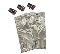 QOXEZY Bolsa de vino recargable de 2 L, 3 bolsas de papel de aluminio para almacenamiento de bebidas a prueba de fugas para acampar
