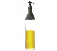 QOXEZY Botella de aceite de vidrio con sello de silicona a prueba de fugas, boquilla en ángulo de 77° para verter sin desorden, almacenamiento transparente de condimentos con una sola mano para cocina