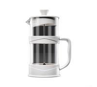 QOXEZY Cafetiere - Cafetera de vidrio resistente al calor de 1000 ml para prensa francesa para filtro de café, infusiones de hierbas, blanco de oficina (350 ml)