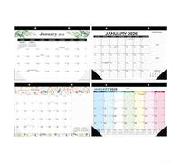 QOXEZY Calendario minimalista de escritorio montado en la pared 2026, planificación de 18 meses de enero de 2026 a junio de 2027, diseño mensual claro, papel grueso, para uso en oficina, hogar