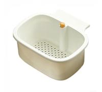 QOXEZY Cesta de drenaje colgante para áreas de fregadero de cocina, construcción de malla fina para gestionar los desechos y el flujo de alimentos, diseño de ahorro de espacio para instalación en