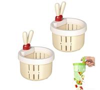 QOXEZY Colador de drenaje de fregadero de orejas de conejo, cesta de filtro de fregadero de cocina de presión para volcar, para gestión de residuos de fregadero de cocina con tapón de elevación de una