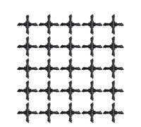 QOXEZY Conector de púas cruzadas de 4 vías para tubos de riego por goteo de 4 mm, ajuste de polipropileno para sistemas de riego de jardín, paquete de 25/50 unidades