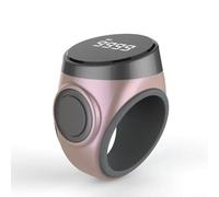QOXEZY Contador de anillos digital electrónico con pantalla LCD, mecanismo recargable tipo C y autobloqueo, contador de dedos de ajuste ajustable para tejer, deportes, contador de golf (rosa)