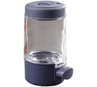 QOXEZY Dispensador de sal con construcción de acero inoxidable 304 y botella de vidrio gratis con función de dispensación de prensa de 0,5 g (plástico-morado)