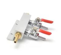 QOXEZY Distribuidor de gas de cerveza de 2 vías con púas de 0,6 cm | Conecta un solo cilindro de dióxido de carbono a barriles dobles simultáneamente con este colector de gas de aluminio ligero.