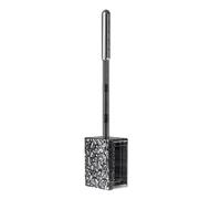 QOXEZY Escobilla de inodoro flexible para cabezal de TPR, montaje en pared, ideal para baño y almacenamiento, tamaño 100 x 60 x 410 mm, hecho de plástico (gris)