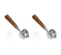 QOXEZY Espresso - Portafiltro sin fondo de 51 mm, para máquinas EC680 EC685 EC885, geometría de montaje segura, mango ergonómico de madera, observación directa para una extracción optimizada (2)