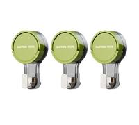 QOXEZY Ganchos de ventosa fuertes para baño y cocina, sin rastro, sin taladro, paquete de 3, PET+ABS + TPU, 10.1 x 5.8 x 3.4 cm, blanco/verde/amarillo (verde (individual)