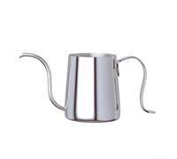 QOXEZY Gotero de café de acero inoxidable 304 de 250 ml, boquilla extendida para verter controlado, mango ergonómico para un agarre cómodo, saturación uniforme para preparar café (plata)
