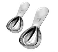 QOXEZY Juego de cucharas medidoras de acero inoxidable listas para enjuagar, 15 ml y 30 ml para uso diario en la cocina, cuchara de café para hornear y porciones de ingredientes