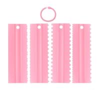 QOXEZY Juego de raspadores de plástico para tartas, herramienta raspadora de crema para decoración de pasteles, crea increíbles diseños de pasteles sin esfuerzo, para cumpleaños, hornear bodas (rosa)