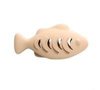 QOXEZY Juguete para gatos de interior con dispensador de alimentos, diseño en forma de pez para estimular el juego y el compromiso (amarillo)