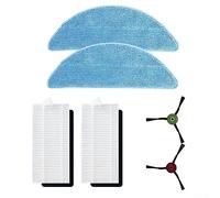 QOXEZY Kit de accesorios de repuesto para aspiradora Cecotec Conga Eternal Pet Max X-Treme, 2 filtros, 2 cepillos laterales, 2 trapeadores de tela