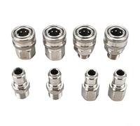 QOXEZY Kit de conexión rápida para lavadora a presión, sistema de acero inoxidable de 3/8 pulgadas, resistente a la corrosión para una limpieza eficiente con mangueras y varitas