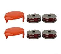 QOXEZY Línea y cubierta de desbrozadora, línea de bobina + tapa para recortadoras para Flymo Contour FLY021, carretes de doble alimentación automática de repuesto y recambios de línea