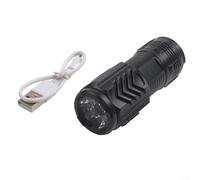 QOXEZY Linterna LED triple compacta, luz recargable de alto brillo de 500 lúmenes, carga rápida tipo C, cola magnética y clip de bolígrafo para uso en exteriores (A)