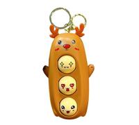 QOXEZY Llavero electrónico con diseño de zorro, tableta de escritura compacta y reutilizable para notas y garabatos, accesorio creativo divertido para bolsos, llaves de coche, joyas, plástico, 26 x 8