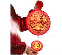 QOXEZY Luces LED decorativas de Año Nuevo Fu linterna colgante de personaje, para operar, brillo rojo, 3D para patrones tallados acrílicos, bajo voltaje seguro 4.5-5V, para decoración de pared de