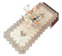 QOXEZY Mantel rectangular con acabado de encaje europeo hecho de poliéster con patrón bordado diseñado para necesidades de cobertura de mesa (80 x 140 cm)
