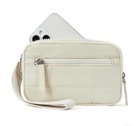 QOXEZY Mini cartera cuadrada plisada con ventana de PVC transparente, material de poliéster impermeable, diseño ultraligero, bolsa de almacenamiento para tarjetas, dinero en efectivo, almacenamiento