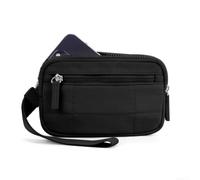 QOXEZY Mini cartera cuadrada plisada con ventana de PVC transparente, material de poliéster impermeable, diseño ultraligero, bolsa de almacenamiento para tarjetas, dinero en efectivo, almacenamiento