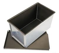QOXEZY Molde de aluminio para hornear pan sin recubrimiento con tapa para hornear pan tostado, pasteles y pan rápido con mejor circulación de aire gracias a las perforaciones en el fondo (250 g)