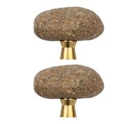 QOXEZY Paquete de 2 manijas de armario de piedra natural | Hechas de piedra natural, estas asas añaden una estética única a tus armarios y cajones.