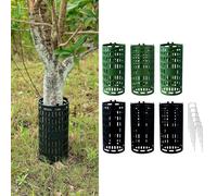 QOXEZY Paquete de 6 protectores de tronco de árbol, protector de plantas de polipropileno resistente con agujeros de aire para protección contra heladas y daños a animales, diámetro ajustable para