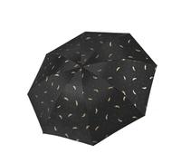 QOXEZY Paraguas automático con patrón de plumas, 95 cm, resistente al viento, protección solar y lluvia, diseño portátil plegable invertido para camping y senderismo, negro o blanco