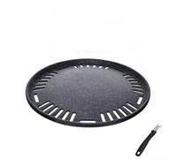 QOXEZY Parrilla de hierro antiadherente para barbacoa, redonda, coreana, sin humo, para cocina eléctrica de gas y horno, apta para horno, 29,5 cm (B)