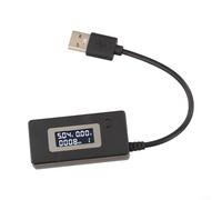 QOXEZY Probador USB KCX017 con pantalla LCD, monitoreo de voltaje y corriente, para teléfono móvil, banco de energía, resistencia de carga de 2 A y 1 A, ahorro de datos, alta calibración (negro)