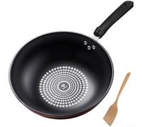 QOXEZY Sartén para wok con tecnología alemana mejorada de diamante para cocinar sin esfuerzo, fácil limpieza, para estufas de gas de inducción (A-32 cm)