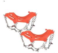 QOXEZY Tacos de hielo de acero inoxidable de 11 dientes para seguridad al aire libre, crampones antideslizantes para botas de senderismo, picos de tracción ligeros para nieve, escalada en hielo