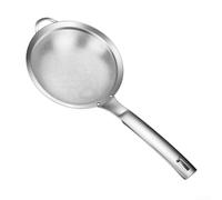 QOXEZY Tamiz de malla de acero inoxidable con mango | Filtro fino de 25 cm para hornear y preparar alimentos | Colador resistente al óxido con acabado dorado para cocina (individual)