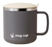 QOXEZY Taza de café de viaje de acero inoxidable de 13 onzas y 16.9 onzas, taza aislada de doble pared con tapa, colador de té integrado, cuchara de café plegable para oficina y hogar (tapa estándar