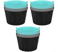 QOXEZY Tazas de silicona para hornear magdalenas para horno freidora de aire, con mango fácil de quitar, para hornear pasteles, tartas, pudines, para microondas, refrigeradores, para ollas