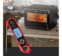 QOXEZY Termómetro digital de cocina con sondas duales, lecturas rápidas de 2 a 3 segundos, precisión de 0,1 °C, pantalla LCD de 2 pulgadas con retroiluminación, para parrilla, hornear, cocina