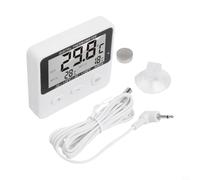 QOXEZY Termómetro digital para frigorífico con sensor externo | Monitoreo preciso de la temperatura para el hogar y almacenamiento de alimentos | Diseño blanco compacto