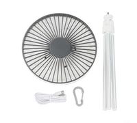 QOXEZY Ventilador de camping de altura ajustable con batería recargable de 4000 mAh, luz LED integrada para una mayor visibilidad en zonas oscuras (B)